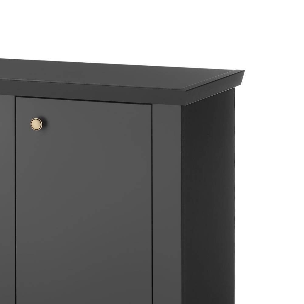 Sideboard Enjta in Schwarz matt mit Metallgriffen