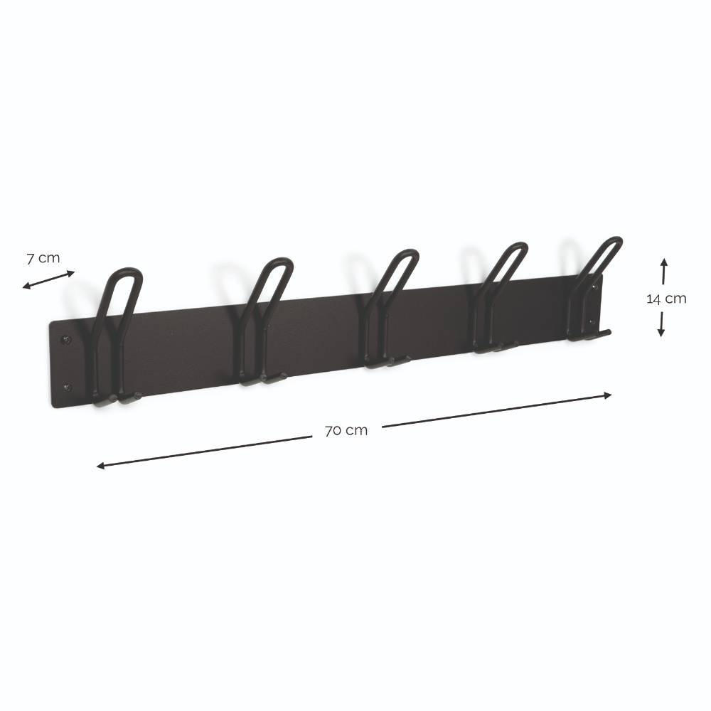 Wandgarderobenleiste Veneziano in Schwarz aus Stahl