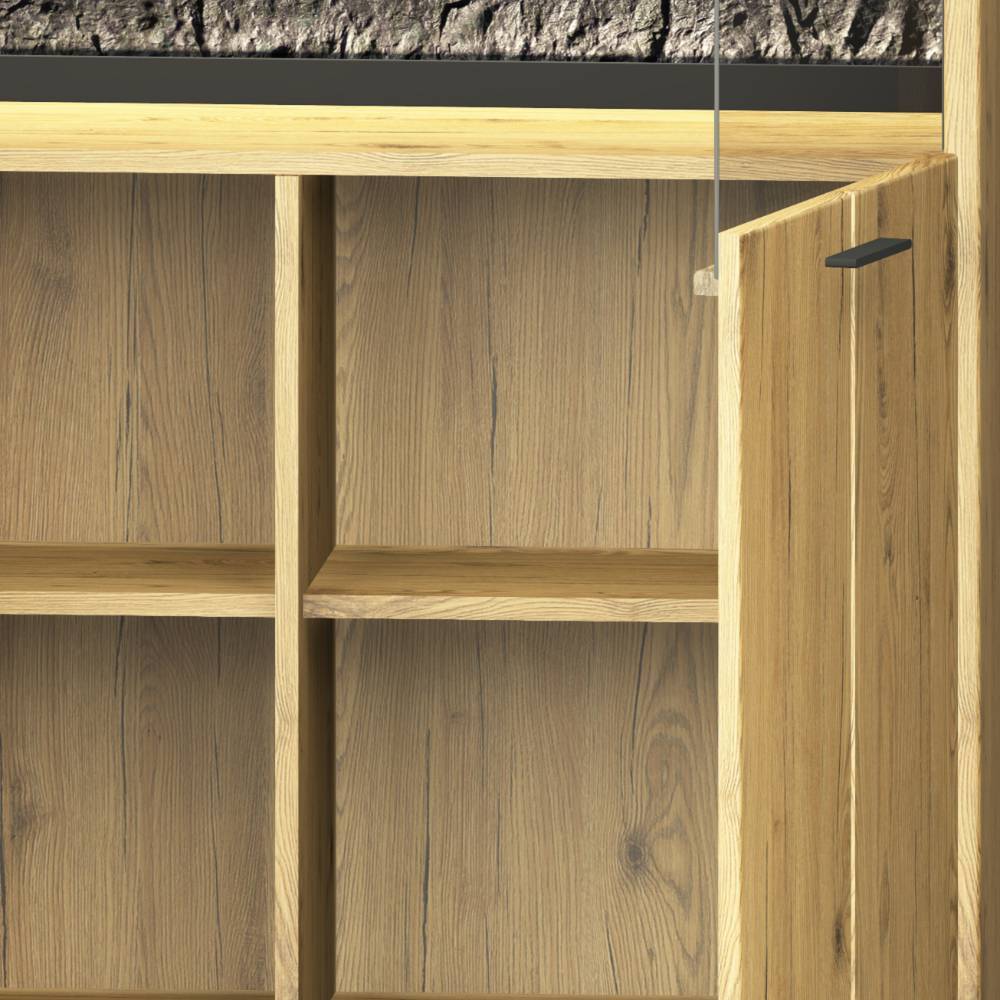 Highboard Ostoro in Wildeiche Bianco und modernem Design