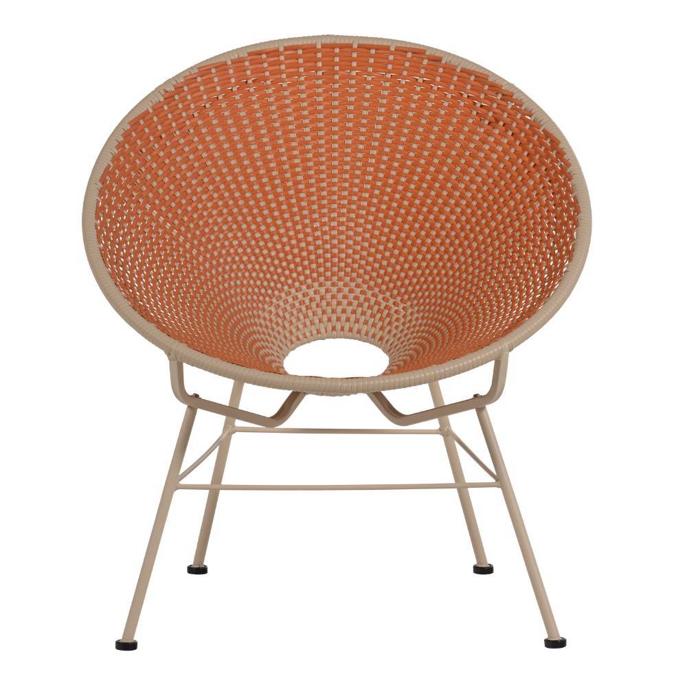 Garten Sessel Swan in Beige und Orange