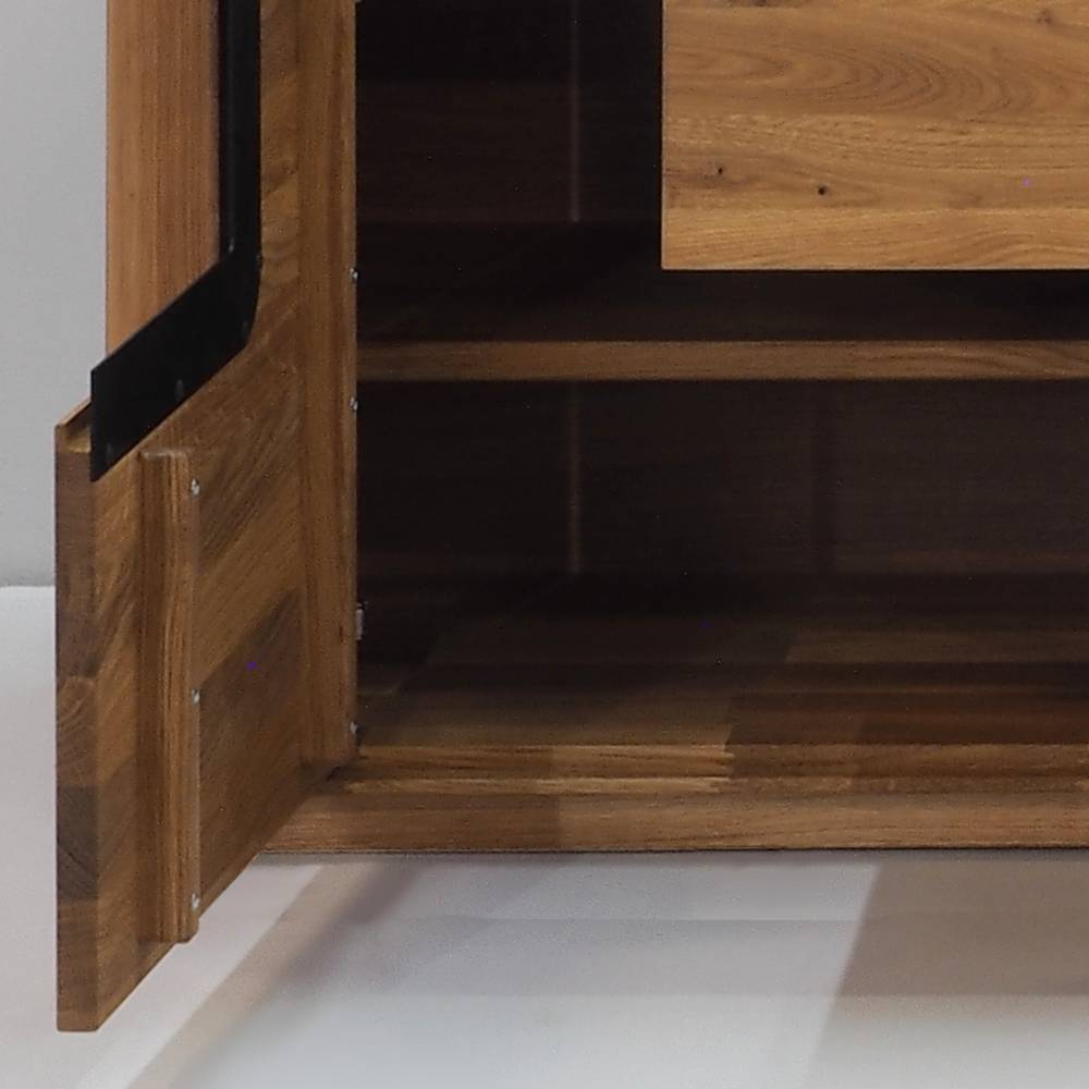 TV Board Arouca aus Eiche Massivholz mit Klappe
