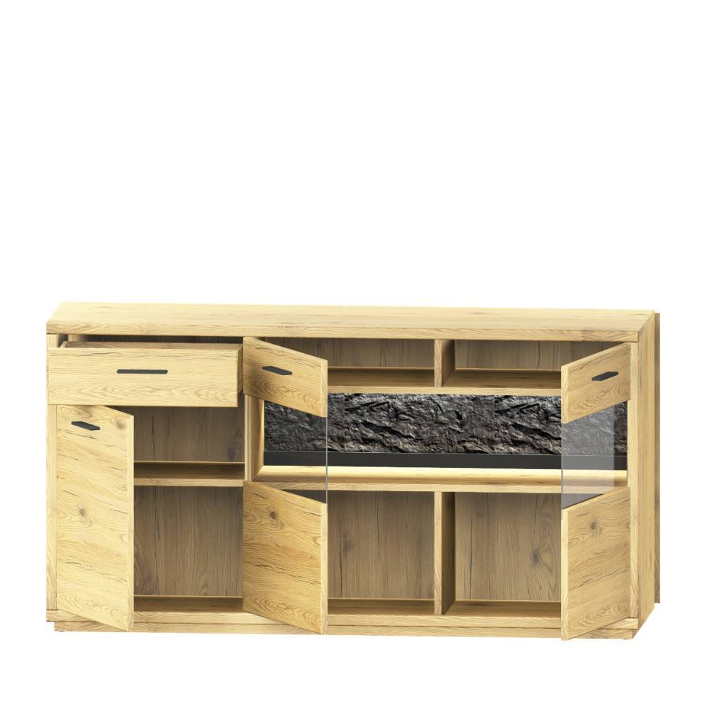 Sideboard Ostoro aus Wildeiche Massivholz 166 cm breit