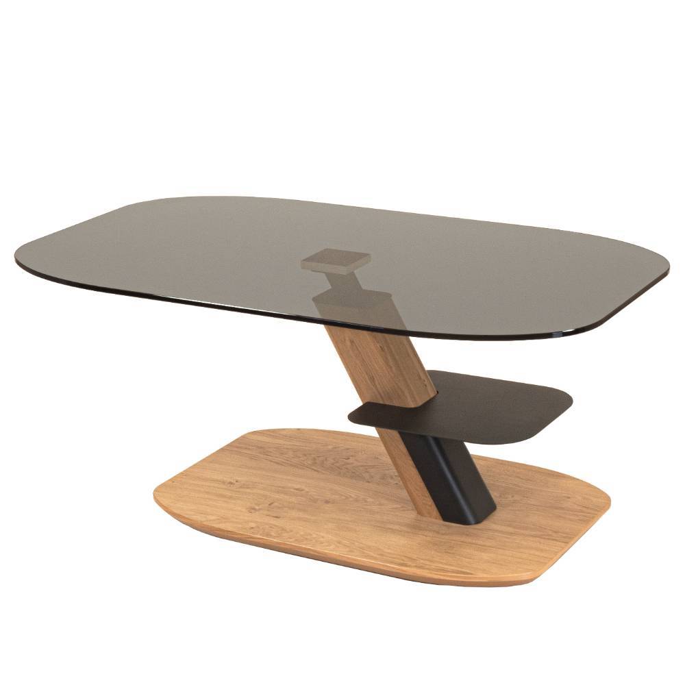 Couchtisch Sugora mit Parsolglas Platte höhenverstellbar