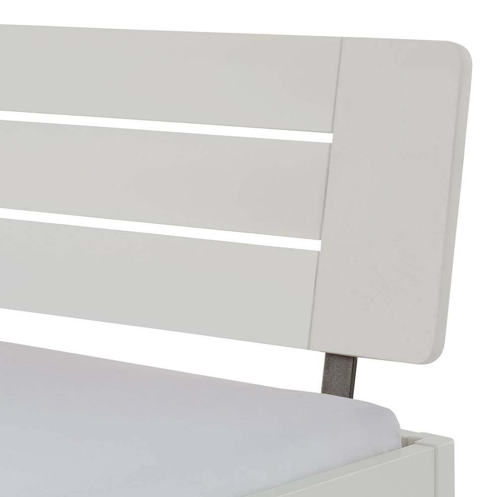 Weißes 140x200 Bett Pattinos aus MDF lackiert