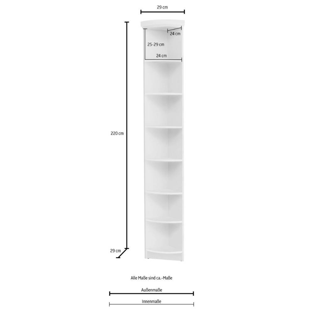Dunkelbraunes Eck Regal Naguera in Dunkelbraun 220 cm hoch