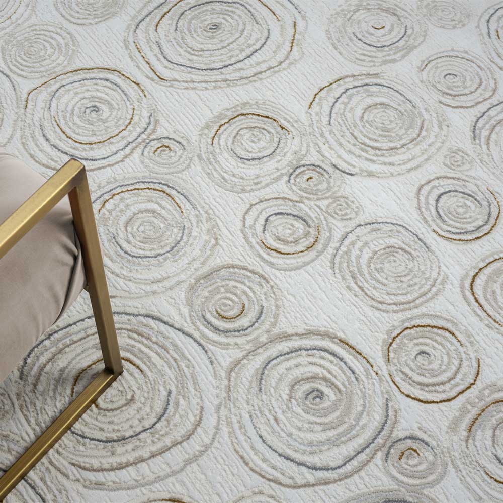 Moderner Struktur Teppich Vernazza in Cremefarben und Beige
