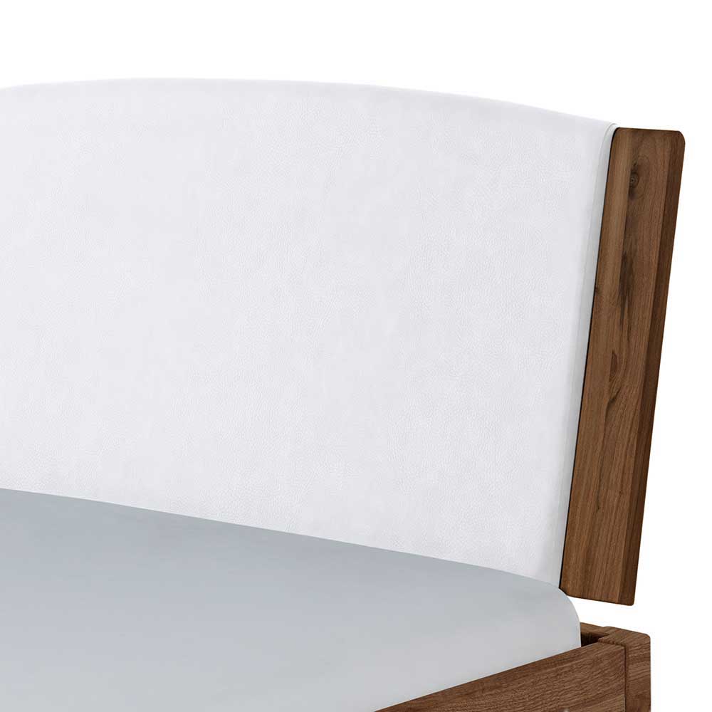 Nussbaum Doppelbett Stephanie mit Polster Kopfteil in Weiß