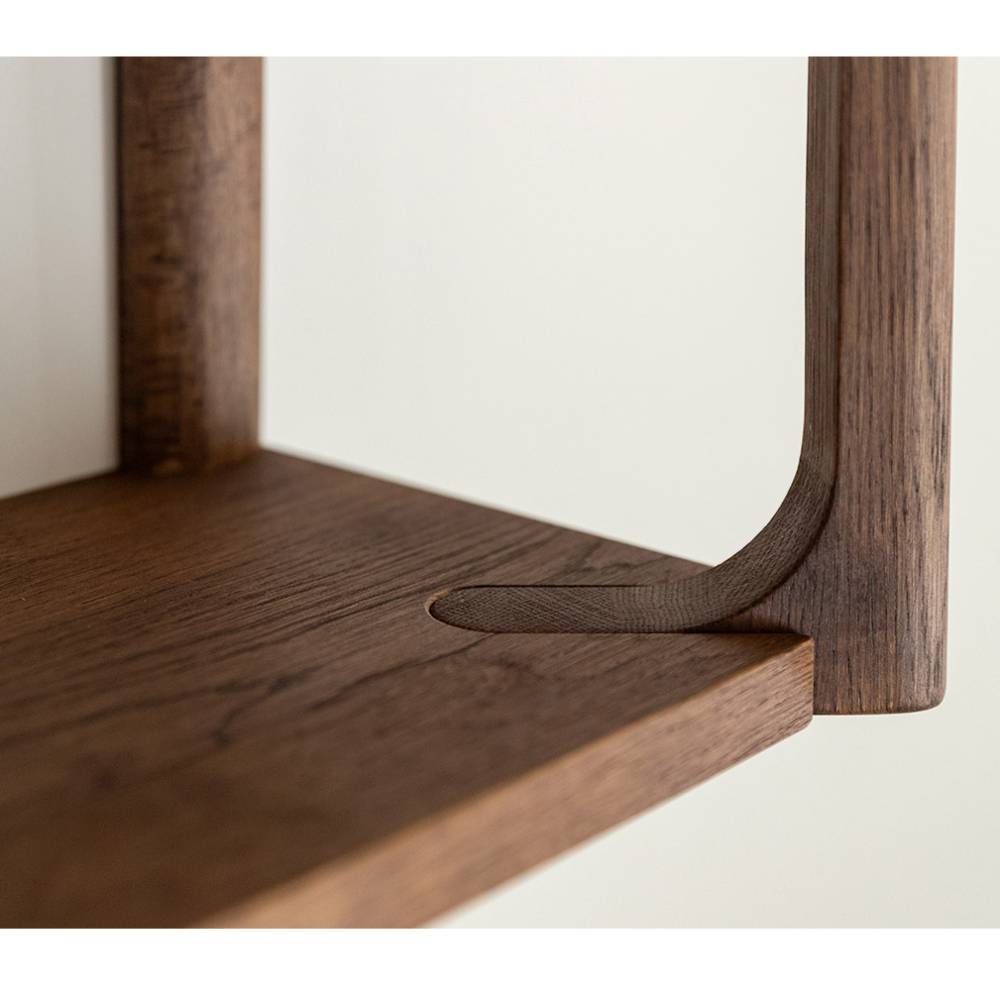 Wandgarderobe Sona in Eiche Tabacco mit Hutablage aus Holz