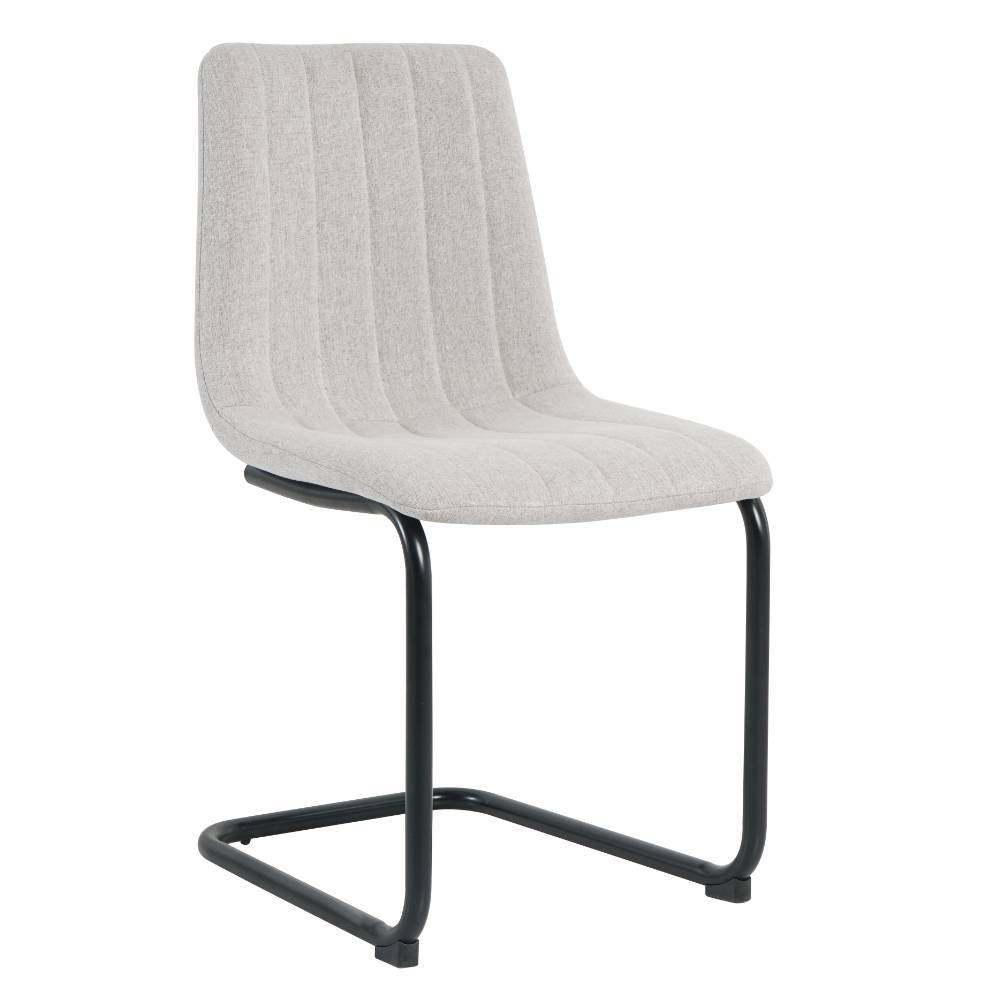 Freischwingerstuhl Syriana aus meliertem Webstoff in Beige (2er Set)