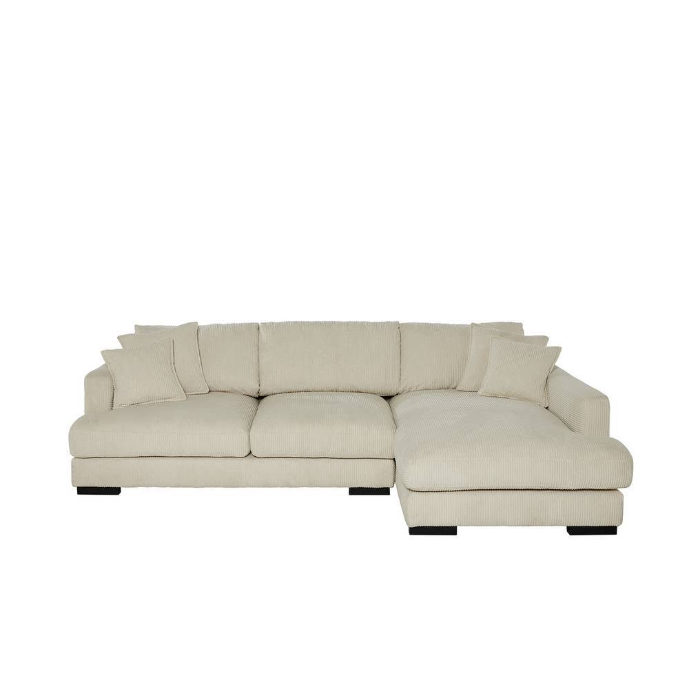Ecksofa Crocetta in Offwhite aus Cord