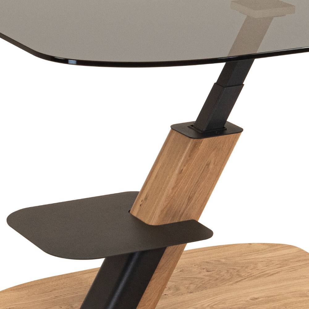 Couchtisch Sugora mit Parsolglas Platte höhenverstellbar