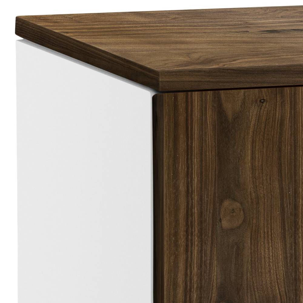 Kommode modern Cinizio in Nussbaumfarben und Weiß