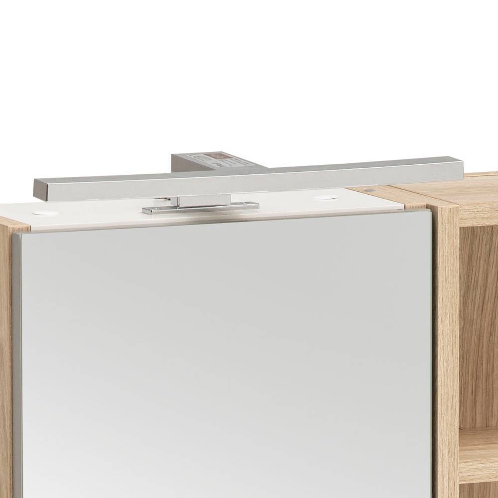 Lichtspiegelschrank Tayler in Weißeiche mit Drehtür