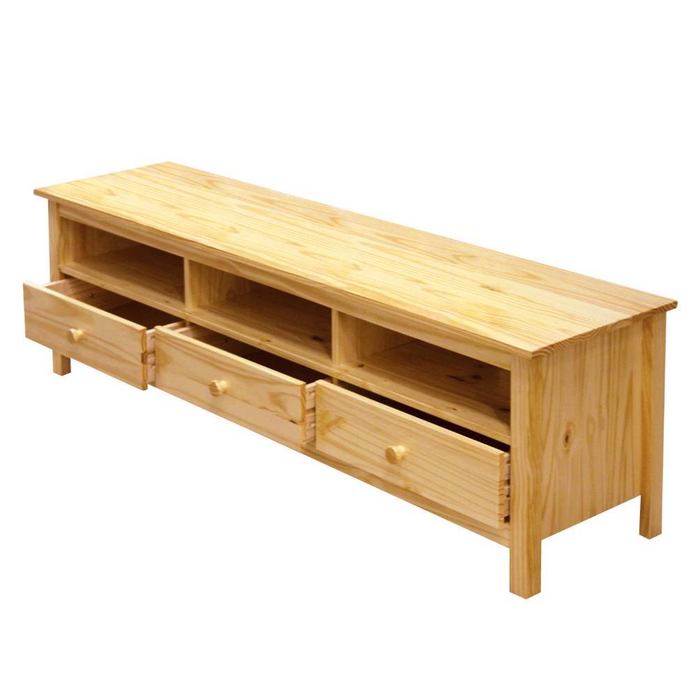 TV Board Tine aus Kiefer Massivholz mit drei Schubladen