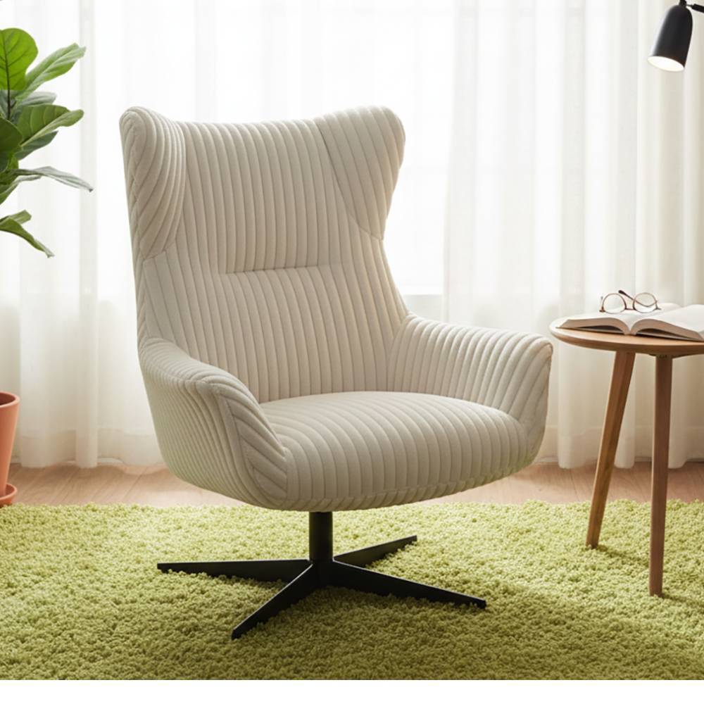 Ohrensessel Galadera aus Breitcord in modernem Design