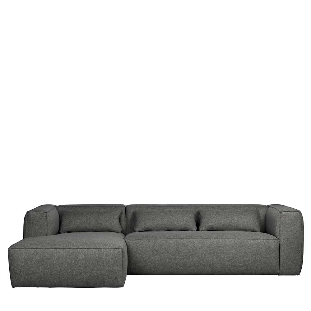 Moderne Couchecke Mercur Stoff in Grau mit Armlehnen