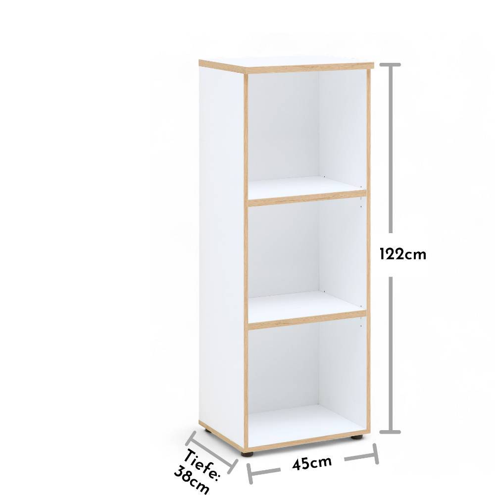 Ordnerregal Mariocavo in Weiß 122 cm hoch