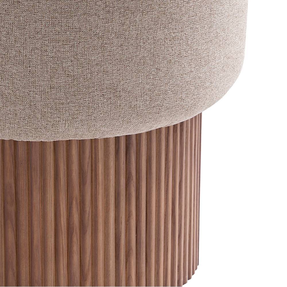 Hocker Calapus in Hellbraun und Walnussfarben