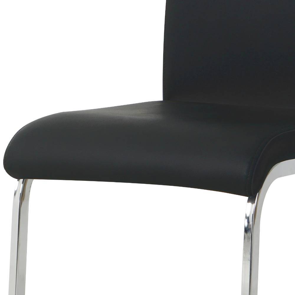 Freischwinger Londa in Schwarz aus Kunstleder (2er Set)