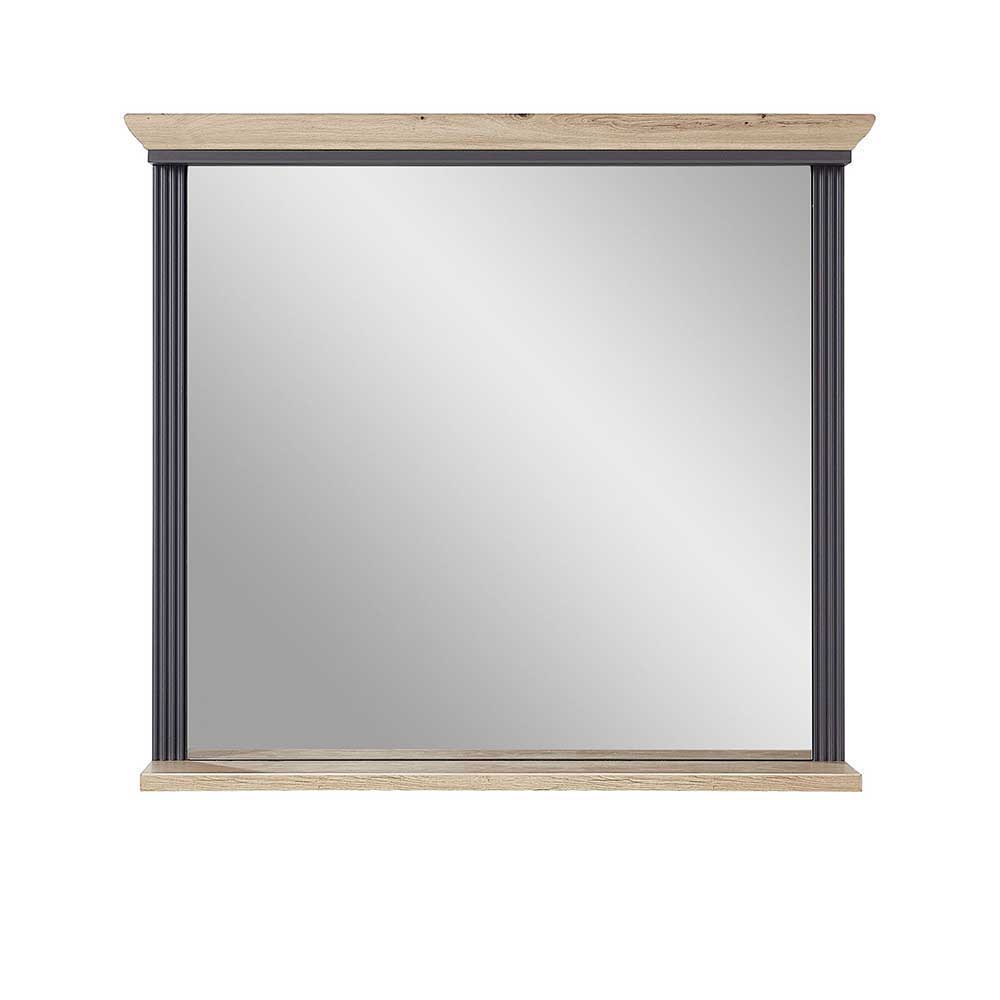 Flurgardarobe Valgura im Landhaus Design in Dunkelgrau und Eichefarben (fünfteilig)