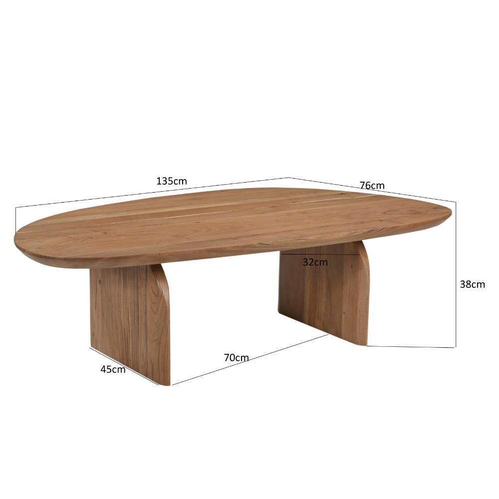 Holztisch Troyesa in organischer Form und modernem Design