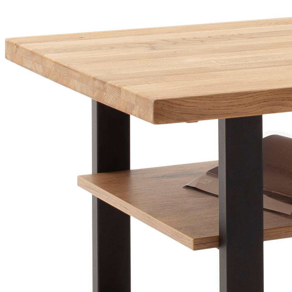 Couchtisch Suzana mit Massivholzplatte und Bügelgestell