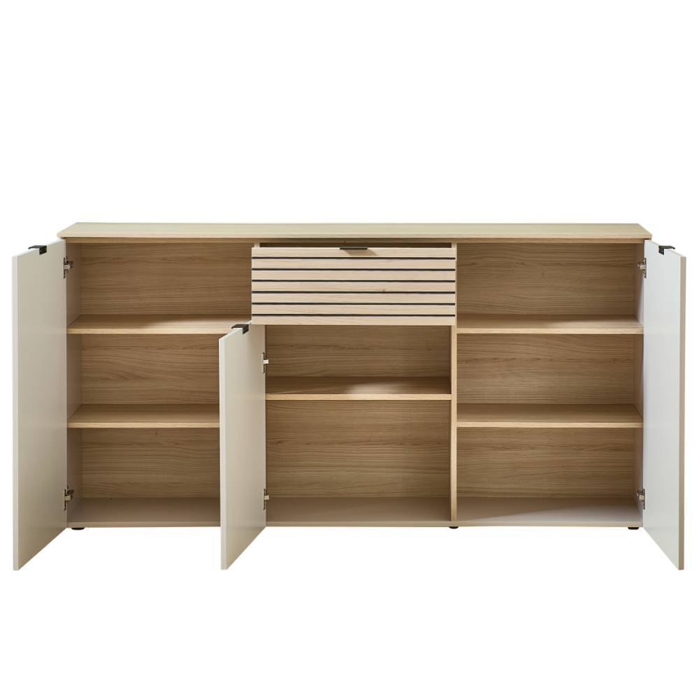 Sideboard Jasefiana in Hellgrau & Eiche hell 180 cm breit