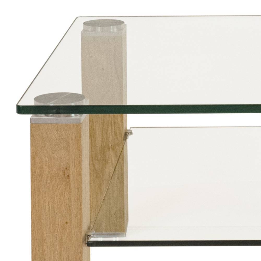 Couchtisch Königssee in quadratischer Form mit Glasplatte