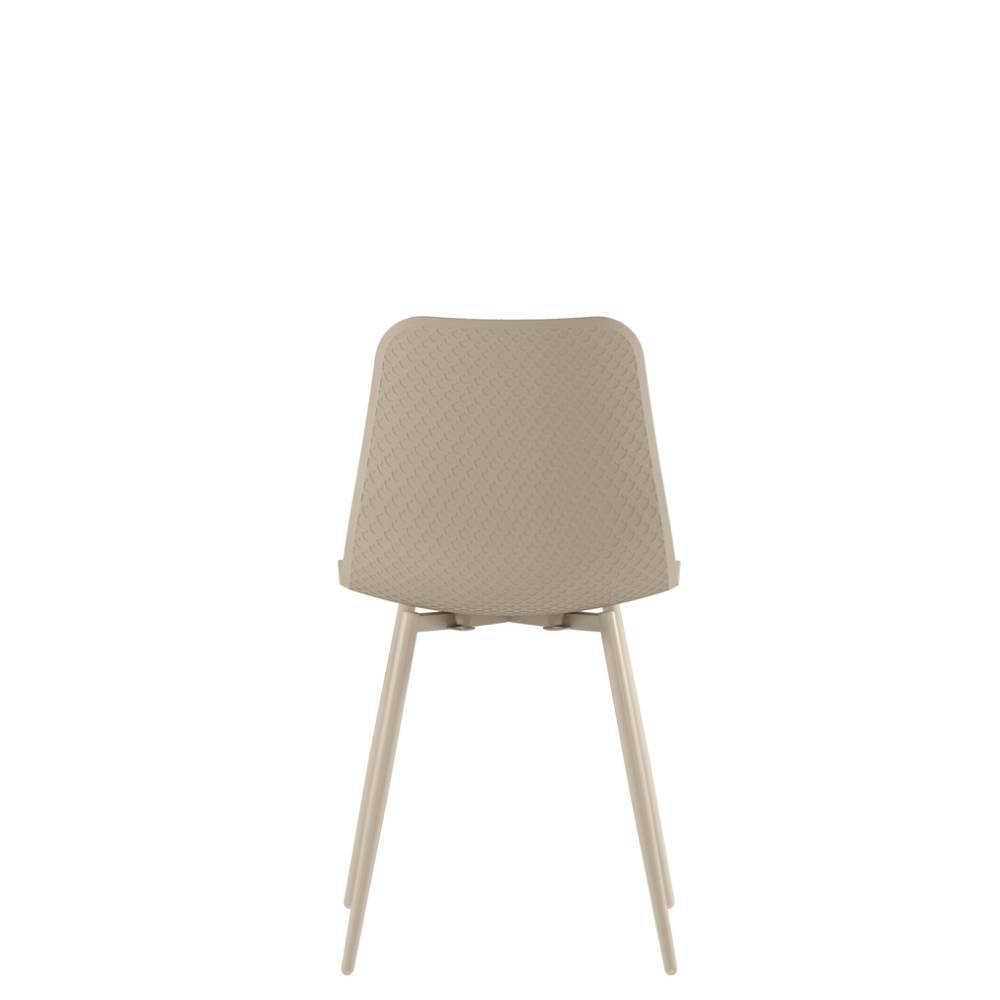 Esszimmerstuhl Atlona in Beige mit Gestell aus Metall (4er Set)