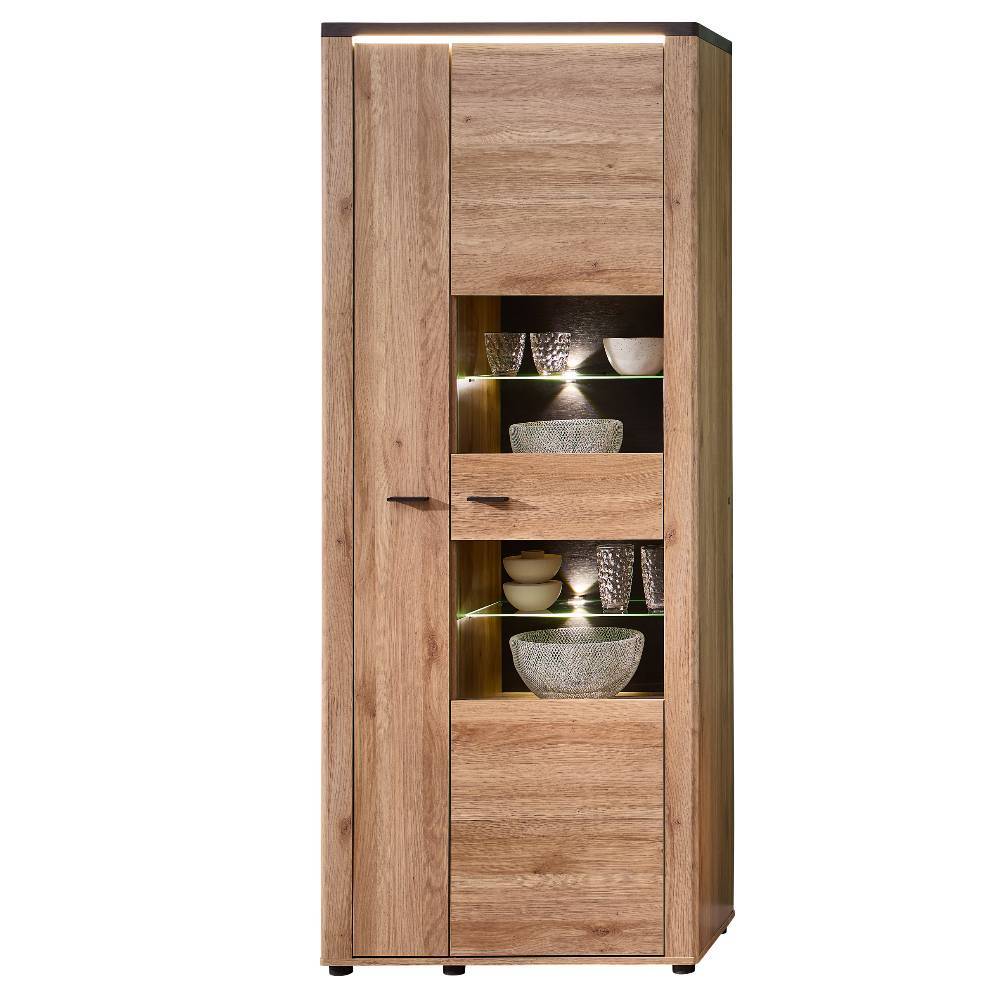 Standvitrine Helias mit LED Beleuchtung 78 cm breit