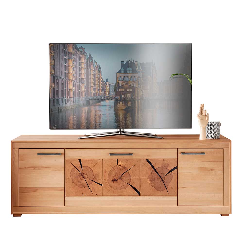 Fernsehlowboard Olmedo aus Kernbuche Massivholz 62 cm hoch