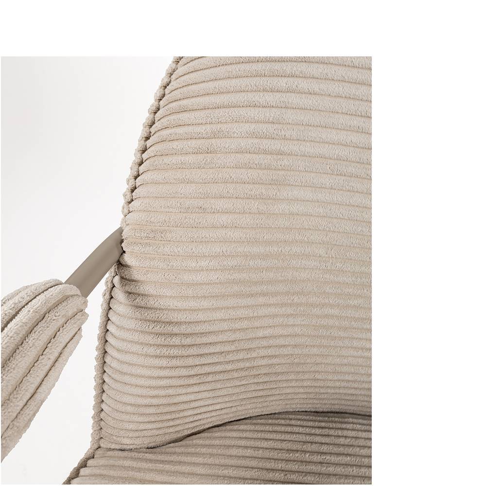 Retrostil Wohnzimmer Sessel Tobago aus Cord in Beige