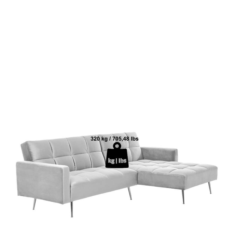 Ecksofa Lessima in Grau und Goldfarben