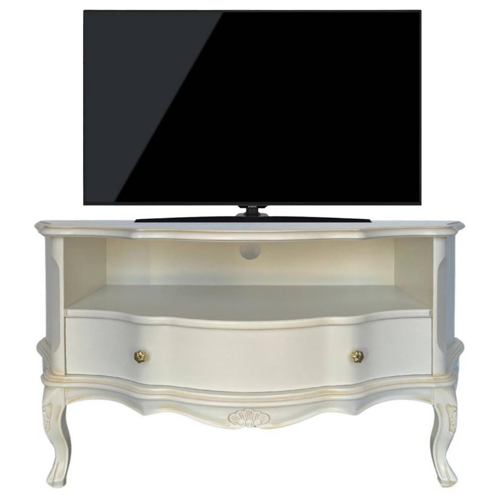 TV Lowboard Ejulia im Barockstil in Antikweiß
