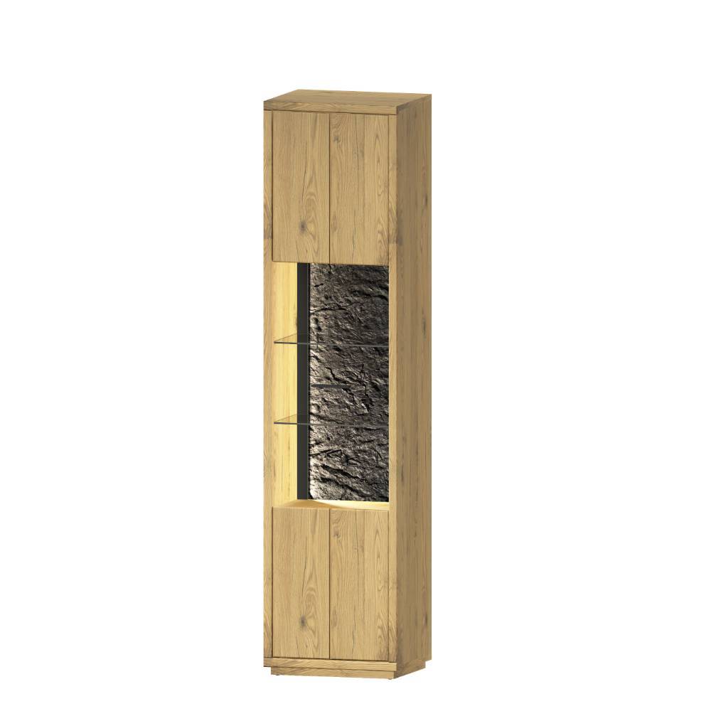 TV Wohnwand Ostoro in Wildeiche Bianco - modernes Design (dreiteilig)