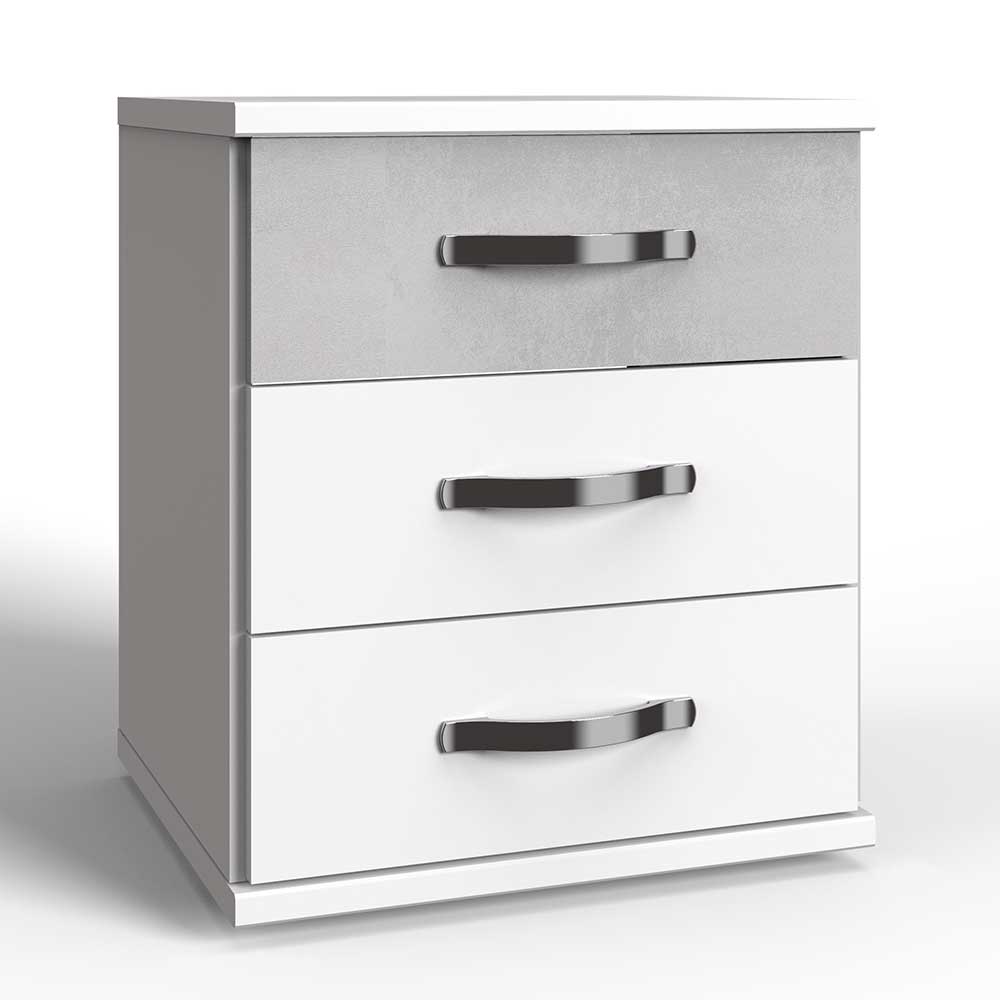 Moderne Nachtkonsole Punjab mit drei Schubladen 58 cm hoch