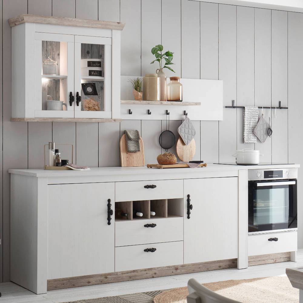 Landhausstil Küchenblock Flurencina in Weiß 60 cm tief (vierteilig)