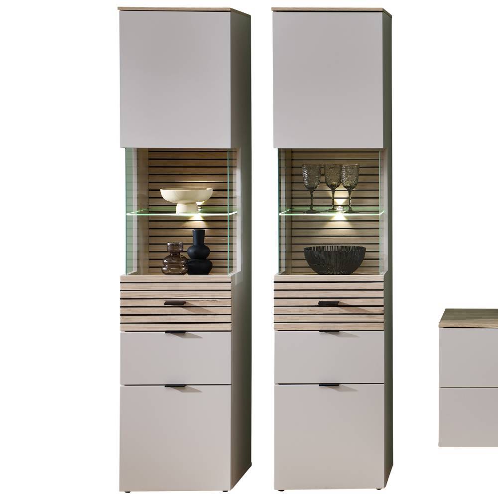 Wohnwand Jasefiana in modernem Design mit LED Beleuchtung (fünfteilig)