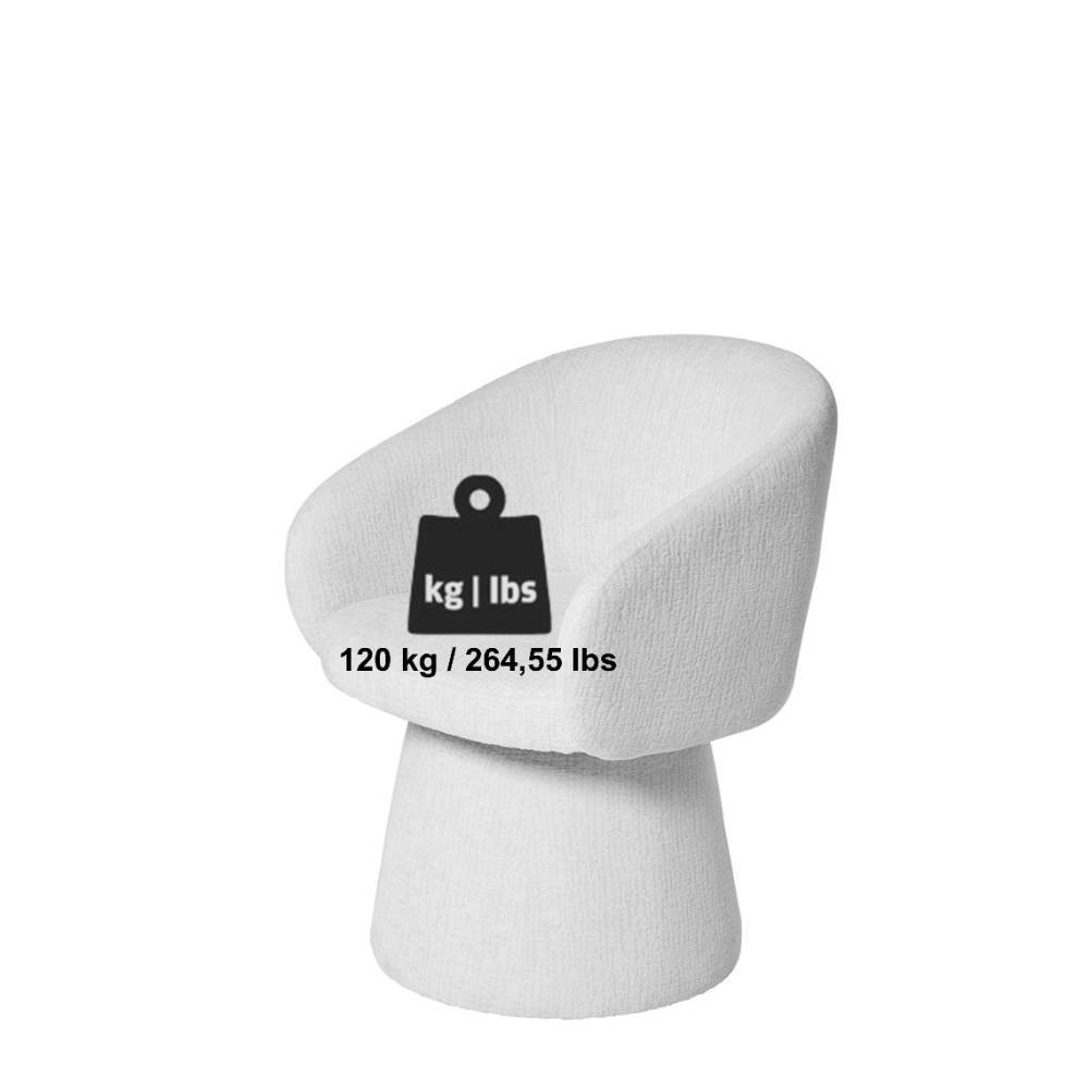 Drehbarer Sessel Mossora aus Boucle Stoff in Offwhite