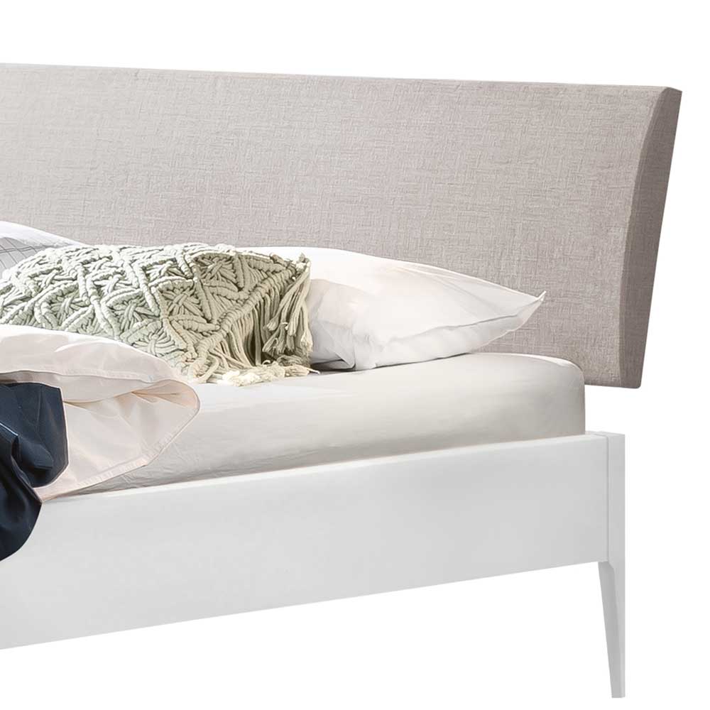 Weiß lackiertes Bett Lagon 38 cm Einstiegshöhe und Liegefläche 140x200 cm