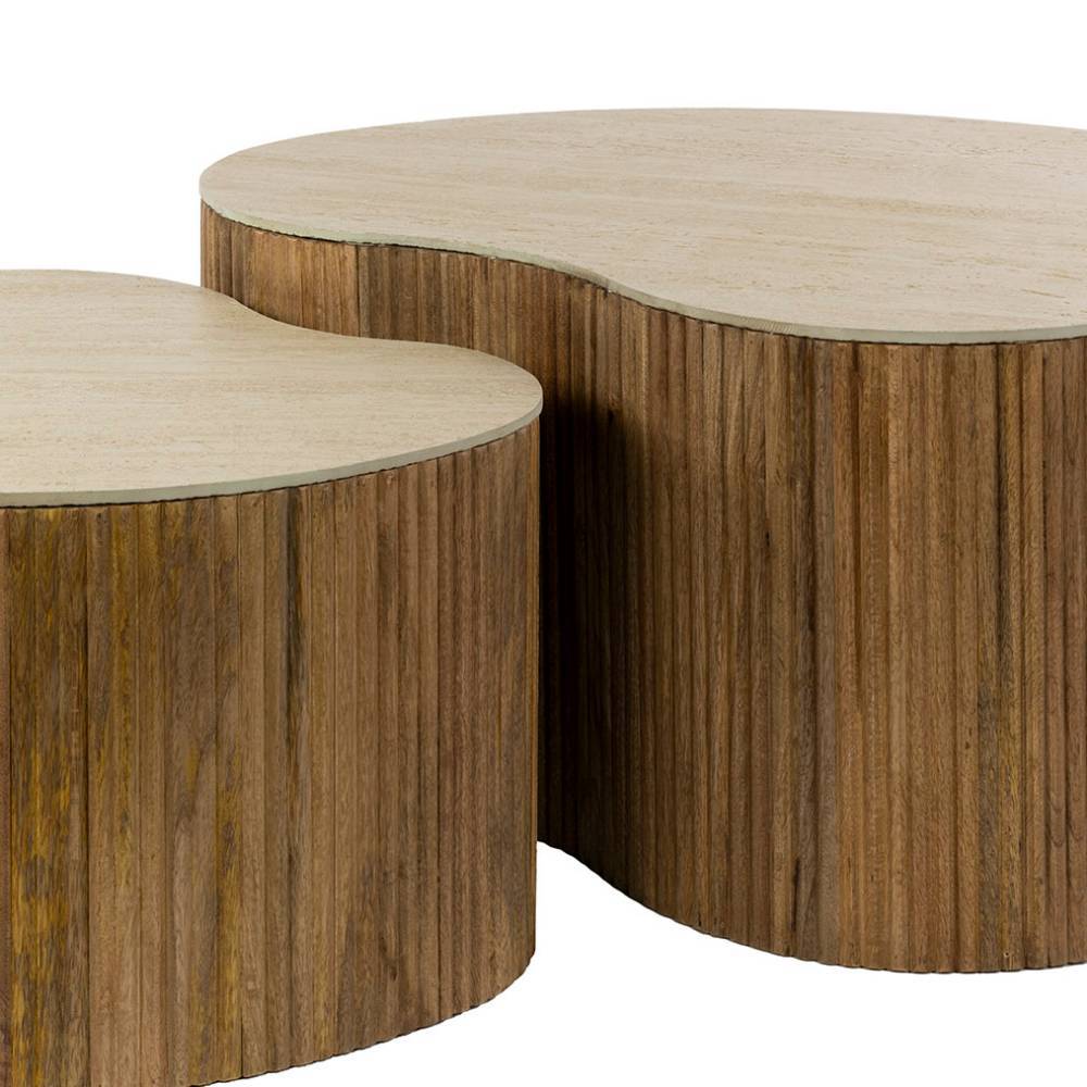 Wohnzimmertische Nongo 40 cm hoch in Nierenform (zweiteilig)