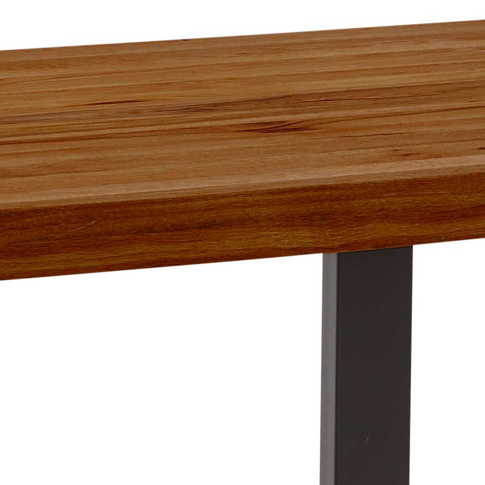 Eichenholz Tisch Vinallia Baumkante Tischplatte braun mit Bügelgestell