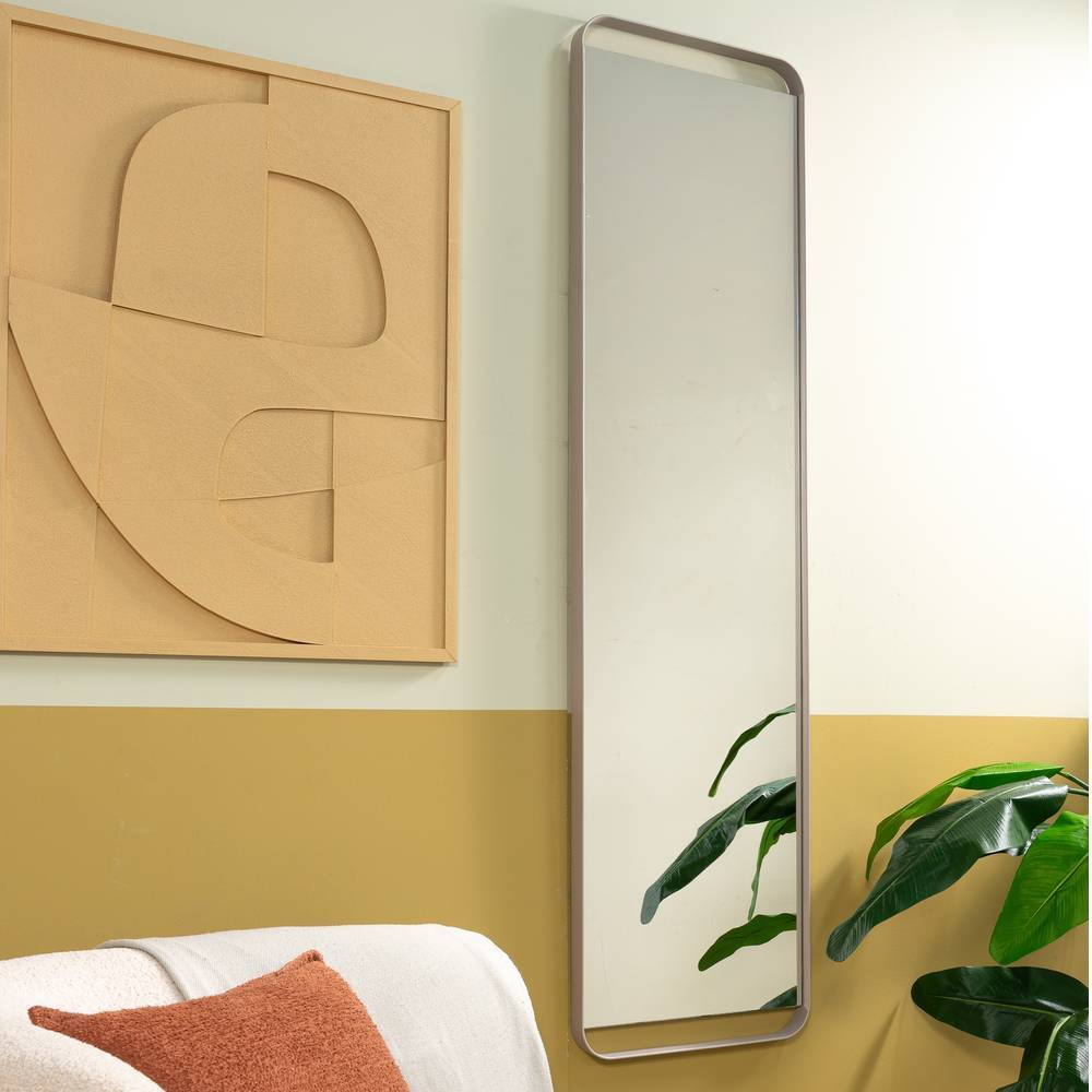 Wandspiegel Smidan in Taupe 175 cm hoch