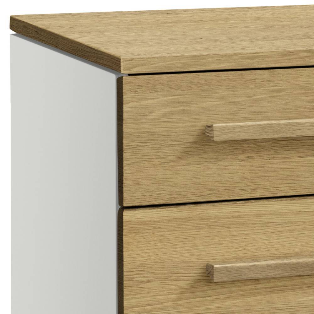 Schlafzimmer Sideboard Salassos in Eiche hell & Weiß mit acht Schubladen
