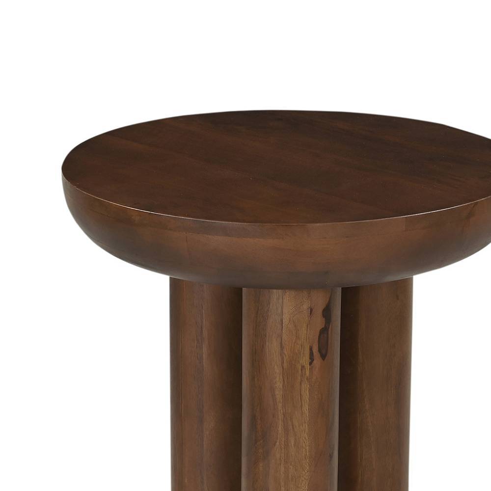 Beistelltisch Sofa Iloca aus Mangobaum Massivholz in runder Form