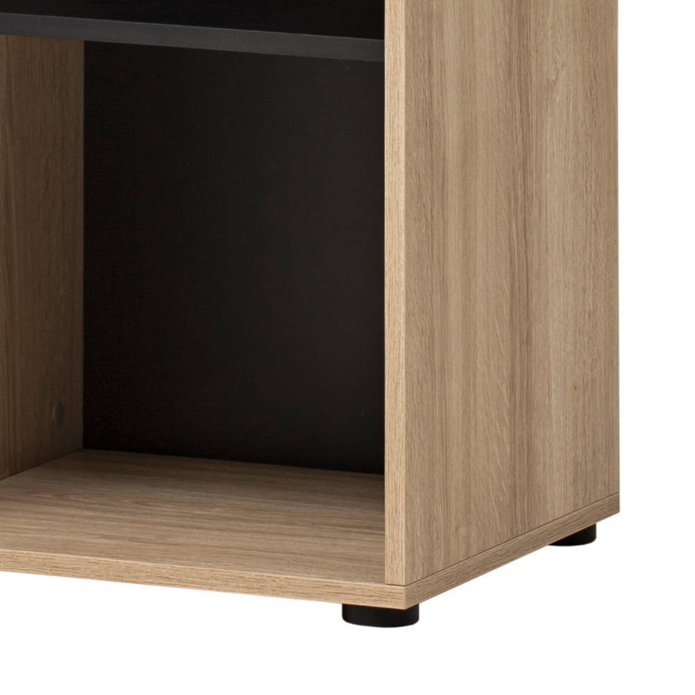 Standregal Rasvanna in Schwarz und Weißeiche Holzoptik