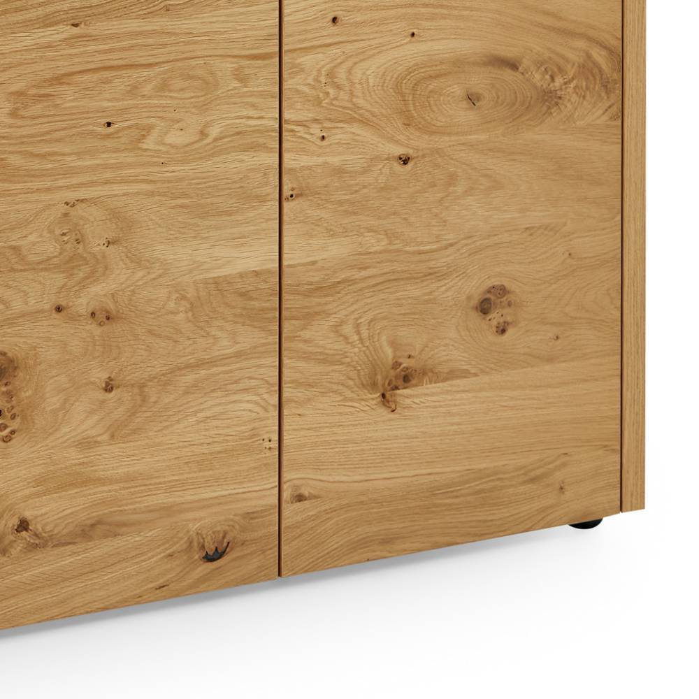 Schuh Schrank Pavia in Balkeneiche und Eiche Bianco