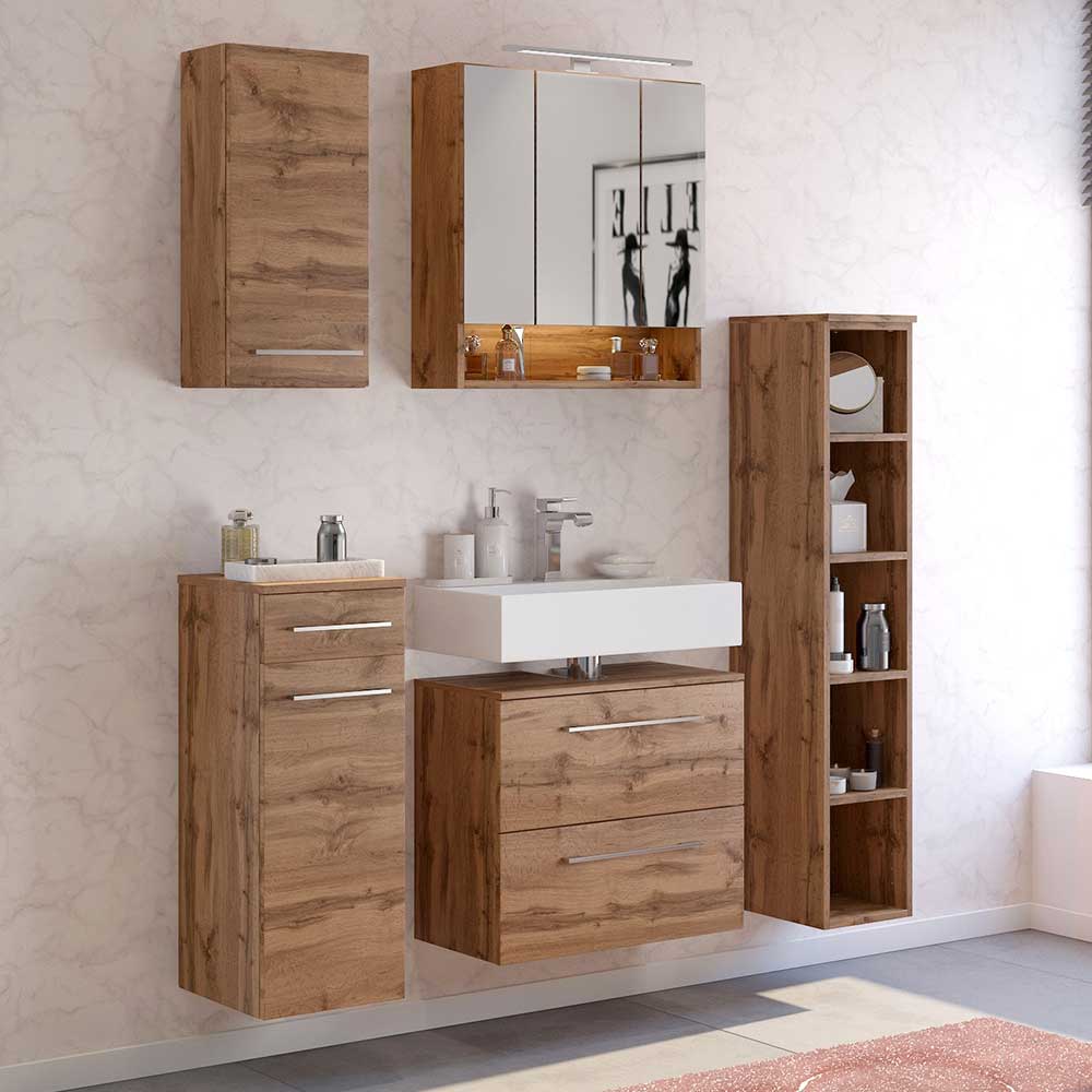 Badezimmer Hängeschrank Dolveran in Wildeichefarben 30 cm breit
