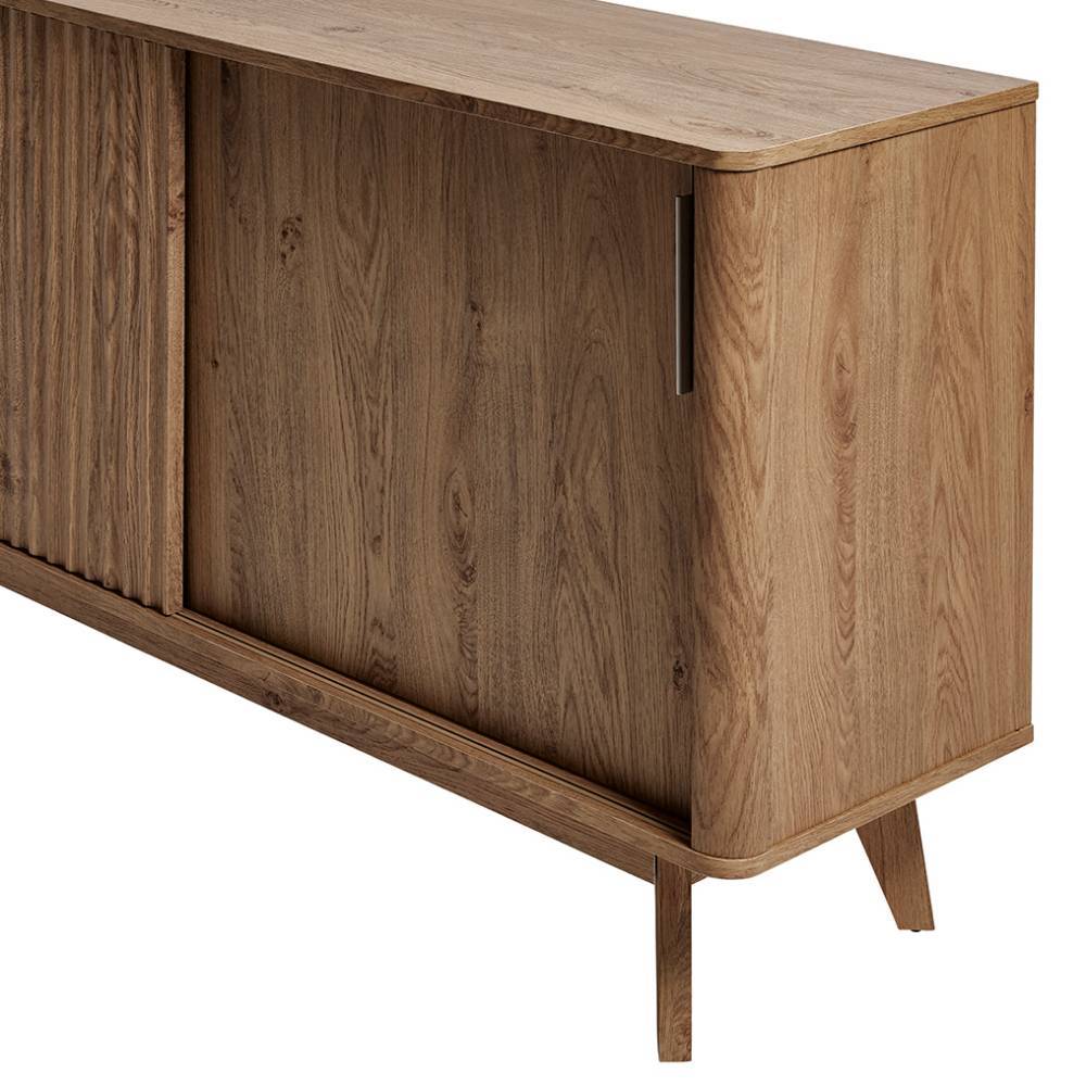 Retrostil Sidebord Timur mit Schiebetüren in Eichefarben