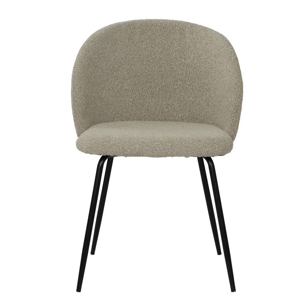 Polsterstuhl Lunera in Taupe aus Strukturstoff (2er Set)